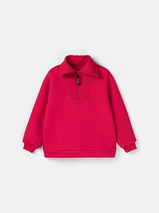 свитшот "малина" утепленный 7+ от бренда bungly вид слева