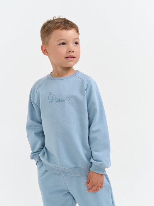 свитшот облегченный "дымка" с вышивкой от бренда bungly вид слева