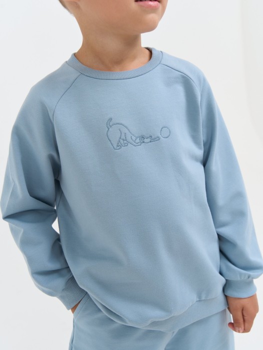 свитшот облегченный "дымка" с вышивкой из россии вид сбоку