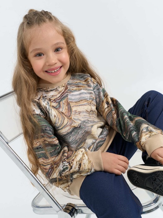 свитшот облегченный "малахит" от бренда bungly вид слева