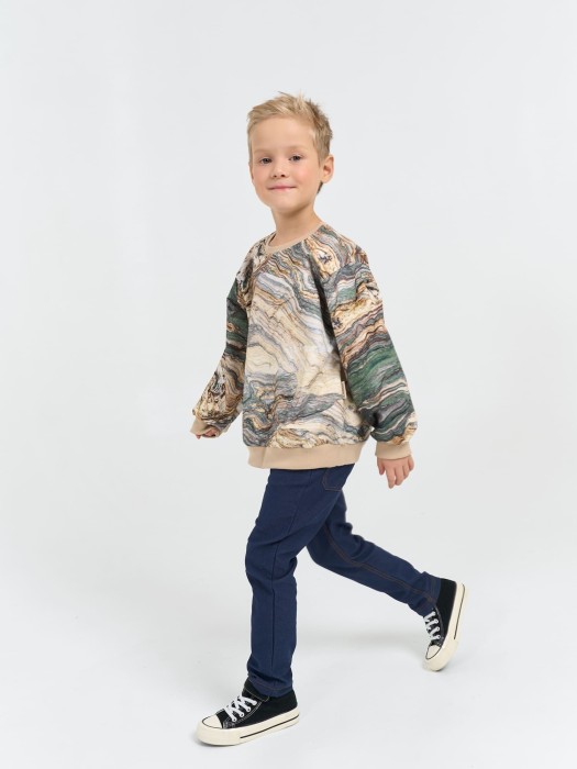 свитшот облегченный "малахит" от 1 до 3 лет с изнаночной стороны