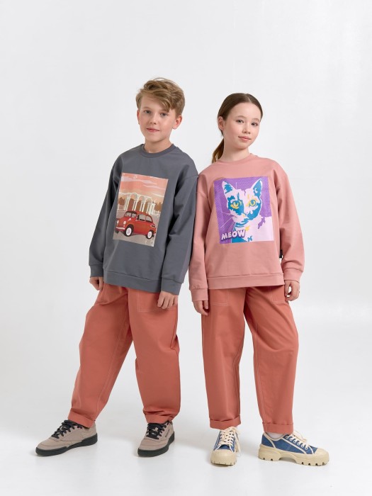 свитшот облегченный "маренго" с принтом 7+ из россии вид сбоку