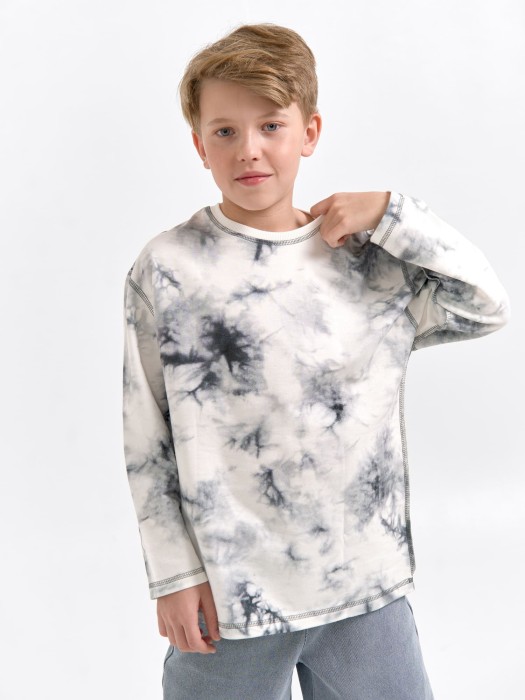 свитшот облегченный "мрамор" 7+ от бренда bungly вид слева