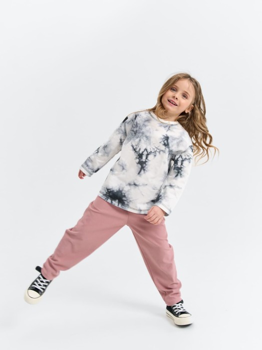 свитшот облегченный "мрамор" от бренда bungly вид слева