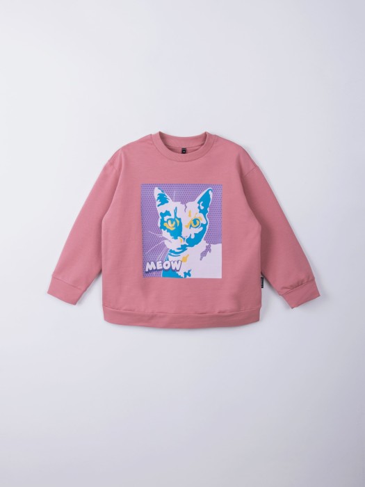 свитшот облегченный "пепельная роза" с принтом 7+ от бренда bungly вид слева