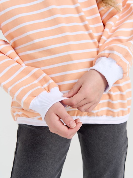 свитшот облегченный "полоска персик" 7+ по цене 1679 руб вид справа