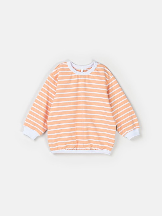 свитшот облегченный "полоска персик" от бренда bungly вид слева