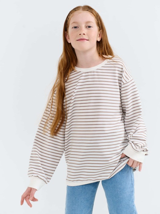 свитшот облегченный "полоска тауп" 7+ фотография