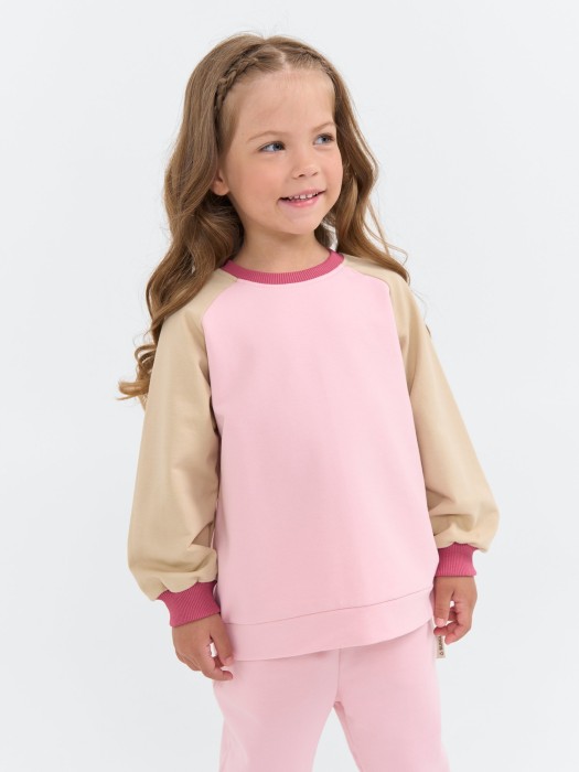 свитшот облегченный "розовый зефир" от бренда bungly вид слева