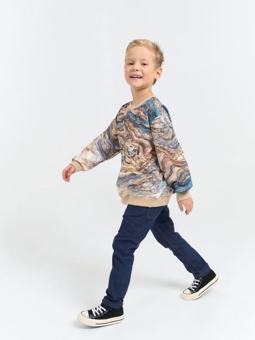 свитшот облегченный "сапфир" от 1 до 3 лет с изнаночной стороны