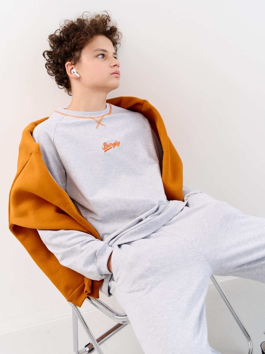 свитшот облегченный "серый меланж" 7+ из проверенных материалов спереди