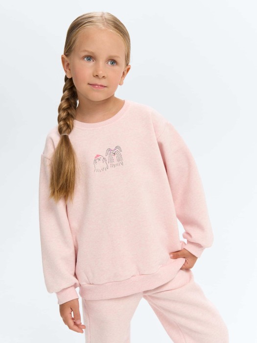 свитшот "персик" с вышивкой утепленный фотография