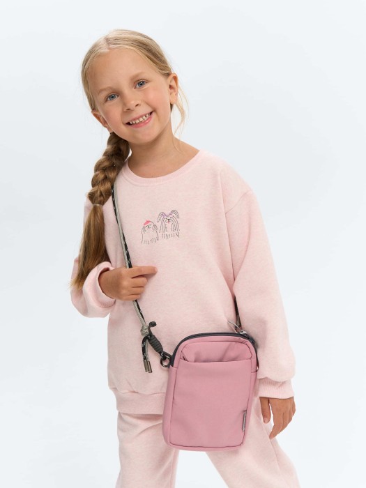 свитшот "персик" с вышивкой утепленный из россии вид сбоку