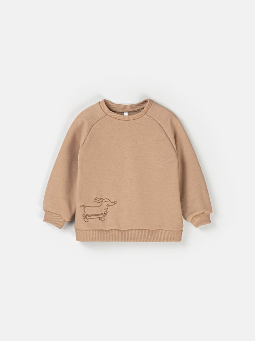 свитшот "песок" с вышивкой утепленный без начеса фотография