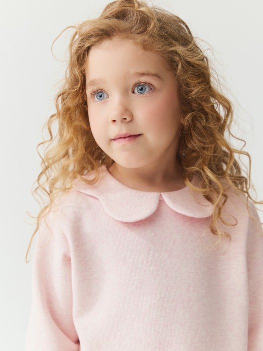 свитшот "розовый меланж" утепленный фотография