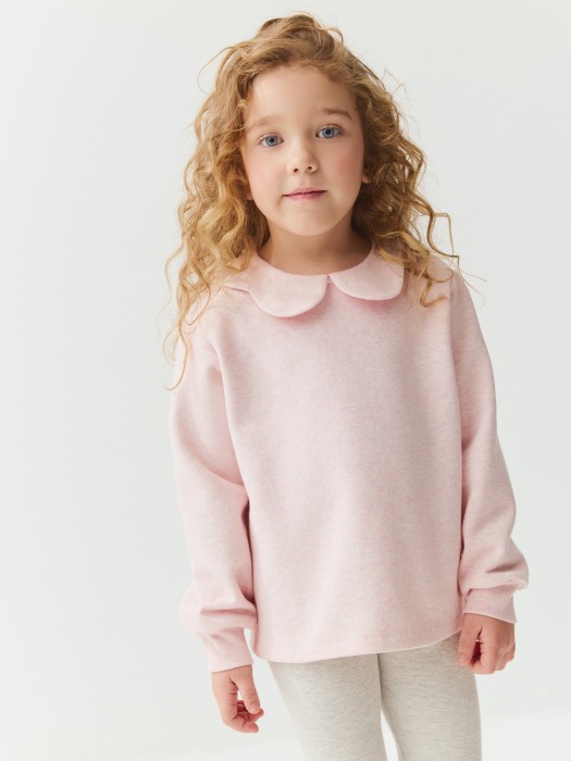 свитшот "розовый меланж" утепленный из россии вид сбоку