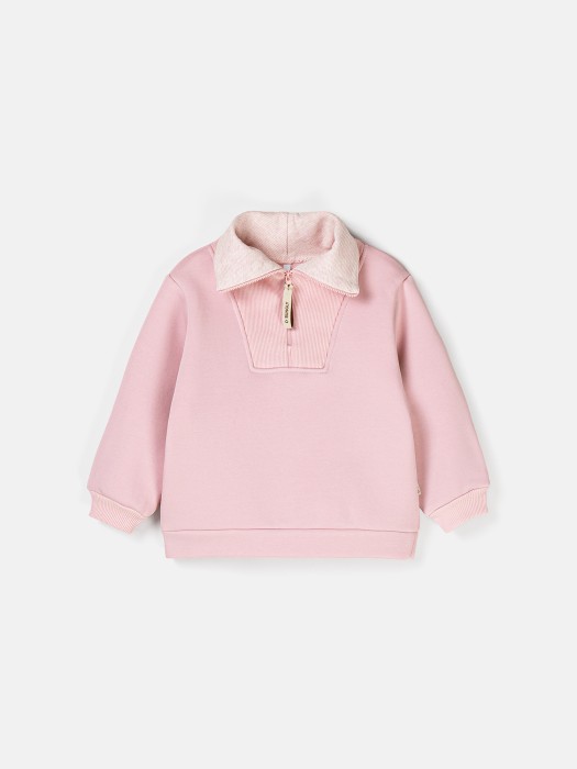 свитшот "розовый зефир" утепленный от бренда bungly вид слева