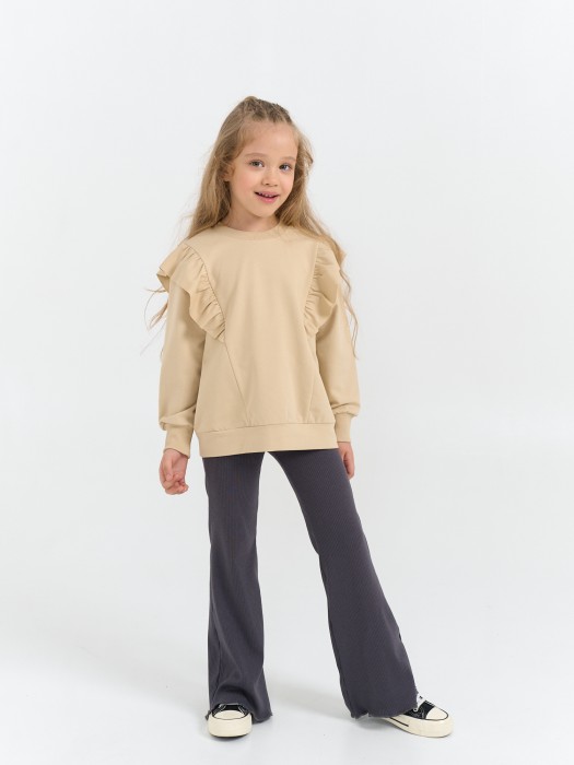 свитшот с рюшей облегченный "крем-брюле" из россии вид сбоку