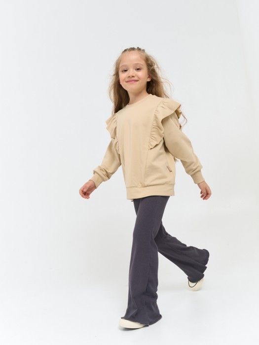 свитшот с рюшей облегченный "крем-брюле" из проверенных материалов спереди