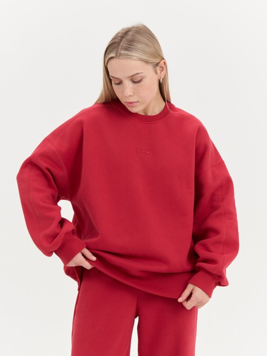 свитшот с велюровым эффектом "брусника" утепленный женский фотография