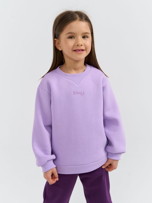 свитшот "сирень" утепленный от бренда bungly вид слева