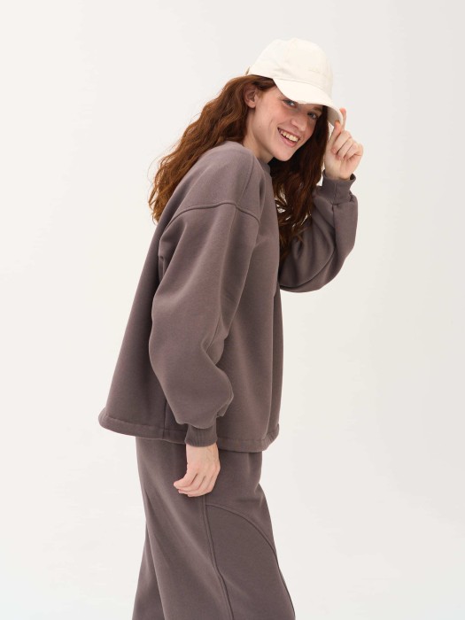 свитшот "темный шоколад" женский утепленный по цене 4193 руб вид справа