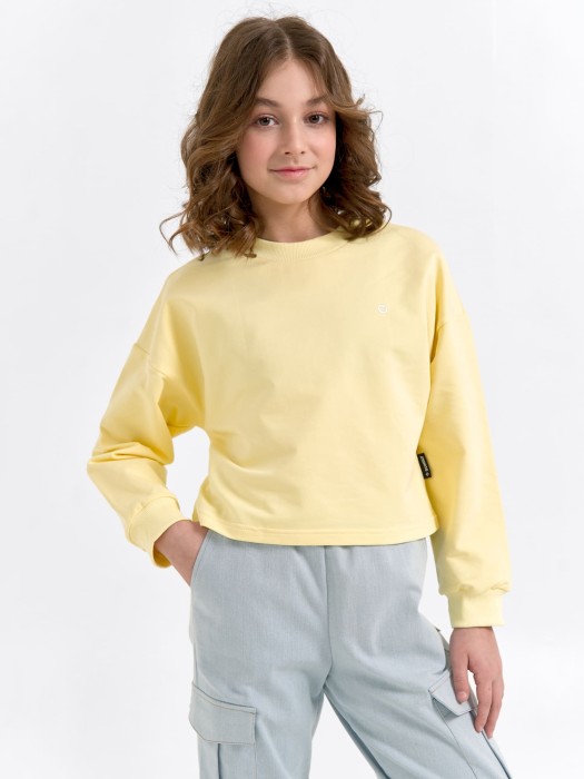 свитшот укороченный облегченный "нарцисс" 7+ от бренда bungly вид слева