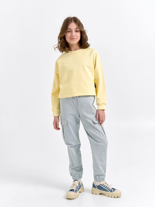 свитшот укороченный облегченный "нарцисс" 7+ по цене 1319 руб вид справа