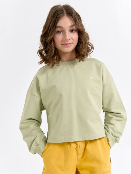 свитшот укороченный облегченный "шалфей" 7+ фотография