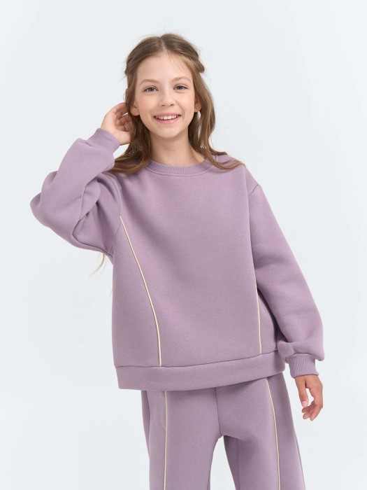 свитшот "вереск" утепленный 7+ от бренда bungly вид слева