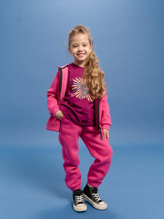 толстовка "бабл-гам" утепленная от 1 до 3 лет с изнаночной стороны