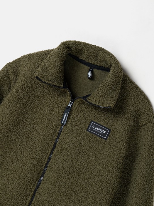 толстовка букле "хаки" утепленная 7+ из россии вид сбоку