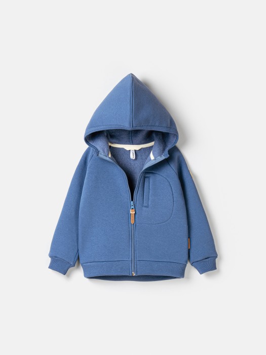 толстовка "деним" утепленная от бренда bungly вид слева