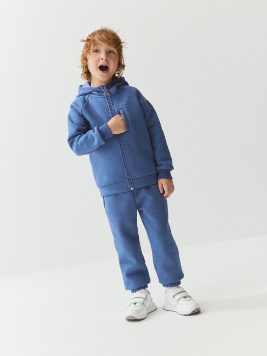 толстовка "деним" утепленная из россии вид сбоку