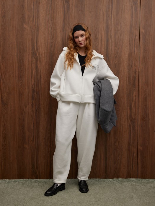 толстовка на молнии утепленная "сахар" женская универсального стиля с лицевой стороны