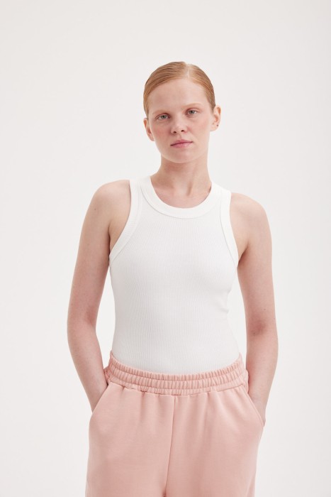 топ халтер в рубчик "белый" женский фотография