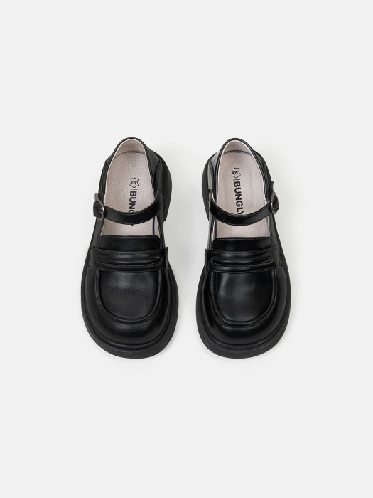 туфли школьные для девочки "черные" 7+ из россии вид сбоку