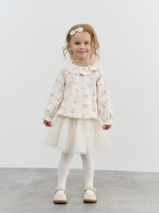 юбка из фатина "белое облако" двухъярусная 0+ от бренда bungly вид слева