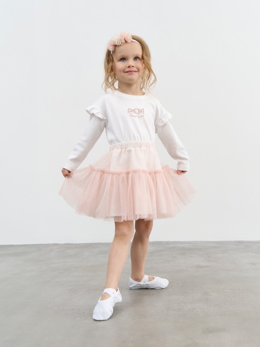юбка из фатина "розовое облако" двухъярусная 0+ фотография
