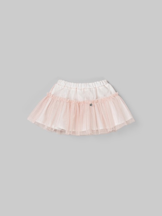 юбка из фатина "розовое облако" двухъярусная 0+ от бренда bungly вид слева