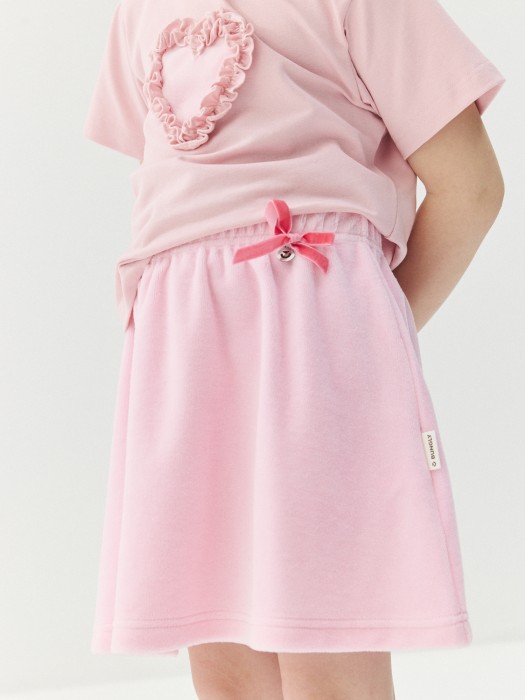 юбка из велюра "розовая" от бренда bungly вид слева