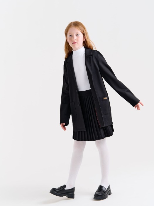 юбка плиссе "черная" 7+ из россии вид сбоку