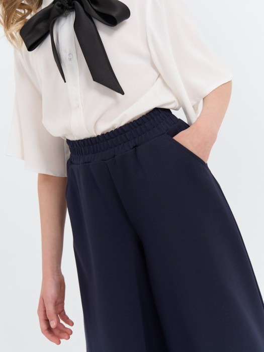 юбка-шорты удлиненные "синие" 7+ из проверенных материалов спереди