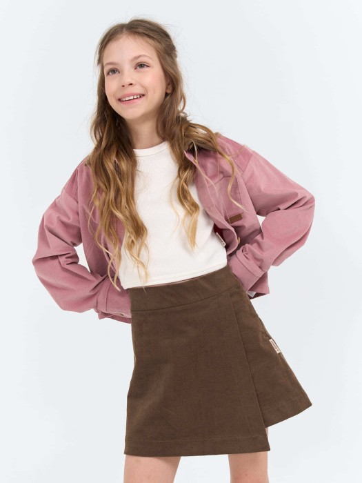 юбка-шорты вельветовая "трюфель" 7+ от бренда bungly вид слева