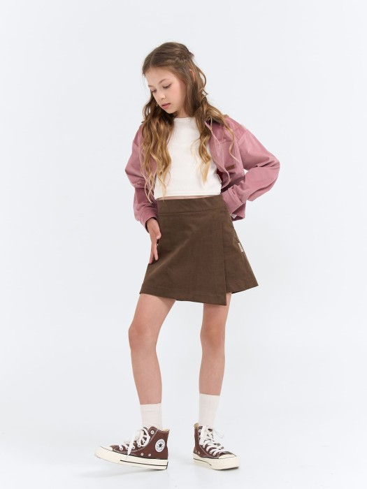 юбка-шорты вельветовая "трюфель" 7+ из россии вид сбоку