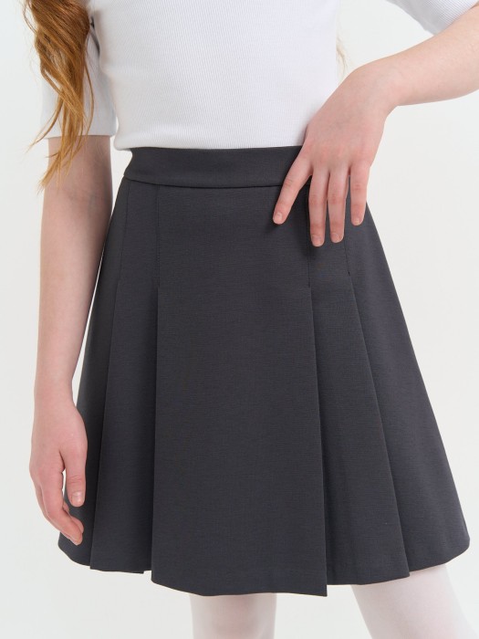 юбка со складками "графит" 7+ от бренда bungly вид слева