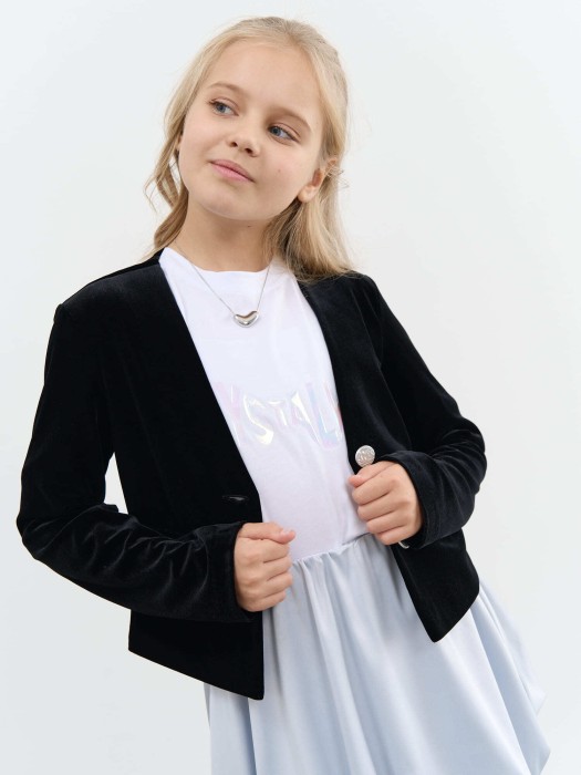 жакет из бархата "уголь" 7+ фотография