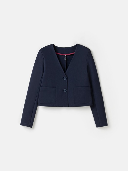 жакет укороченный для девочки "синий" 7+ фотография