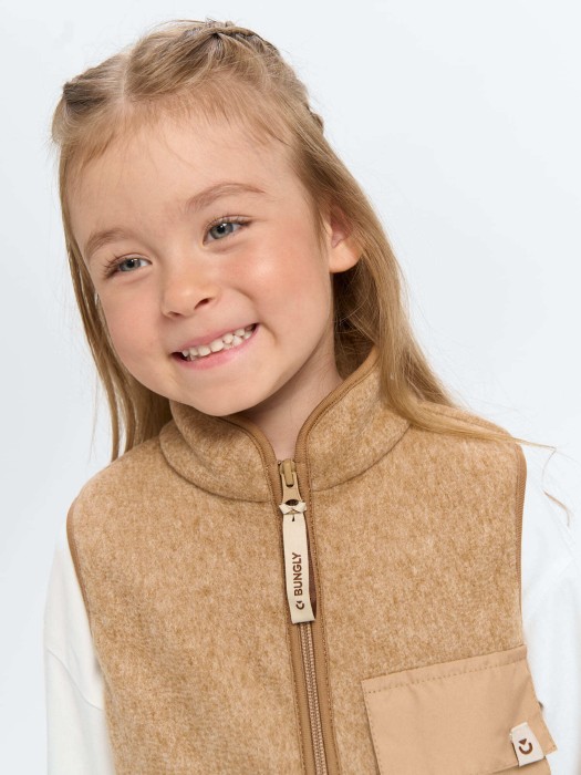 жилет флисовый "бежевый меланж" из россии вид сбоку