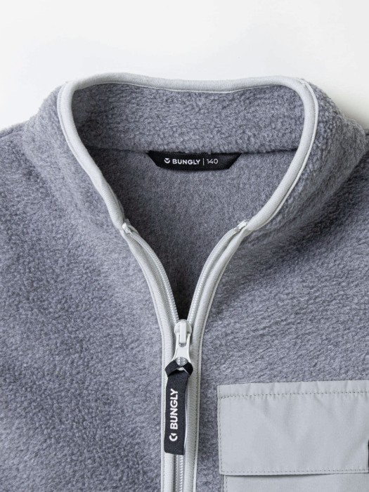 жилет флисовый "серый меланж" 7+ из россии вид сбоку